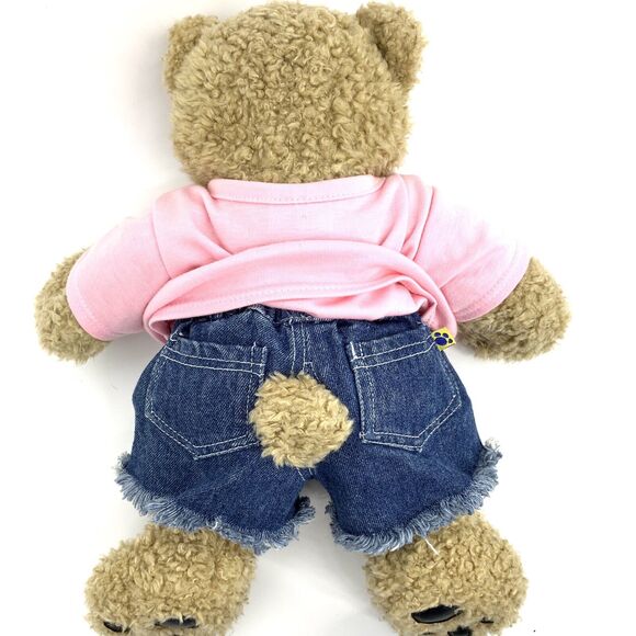 Build a Bear Curly Brown Bear with Giggle Button Outfit & Boxers - Picture 5 of 11